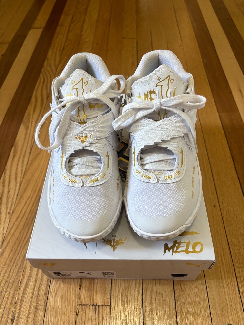 Puma Lamelo MB.05 Mist Jr. White & Gold basketball Sneakers